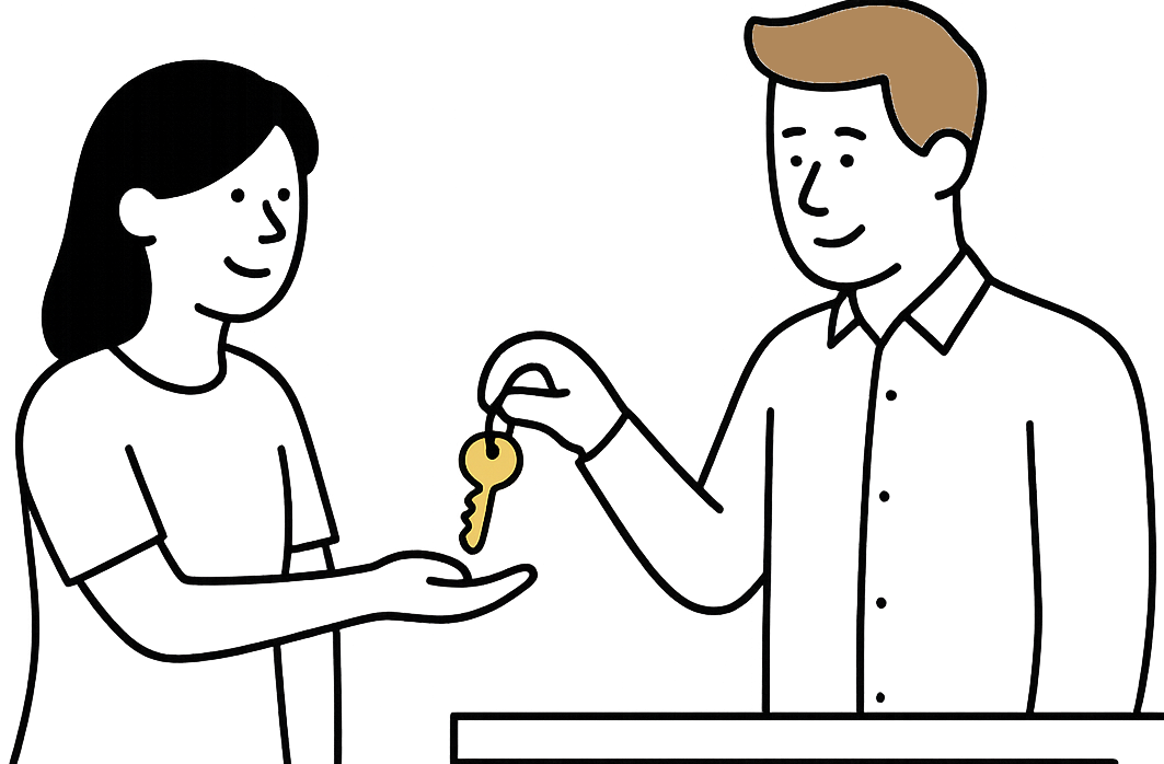 Customer drops off a key
